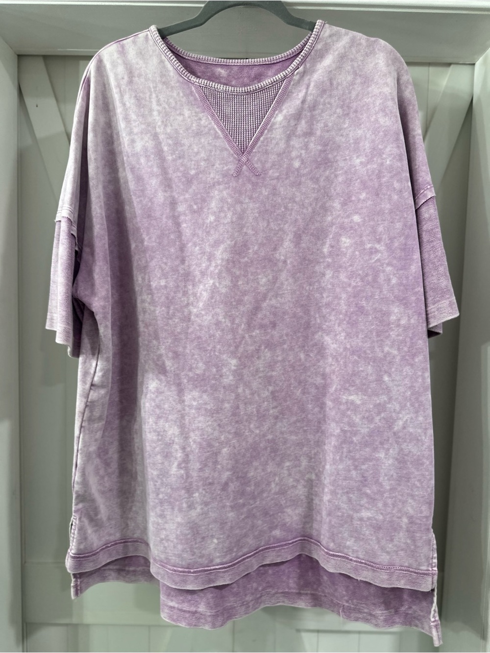 Lavender Mineral-Wash Pullover Tee